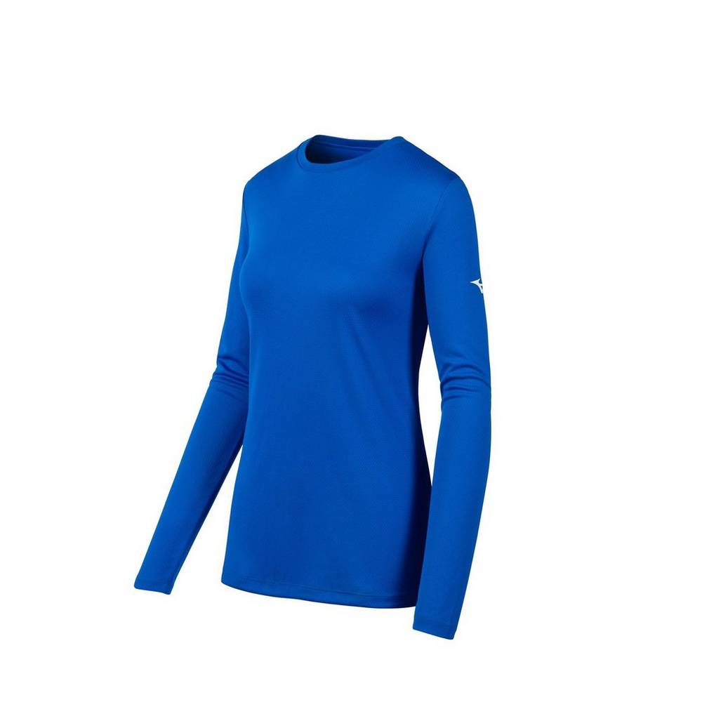 Camisetas Mizuno Long Sleeve Para Mujer Azul Rey 1372860-YZ